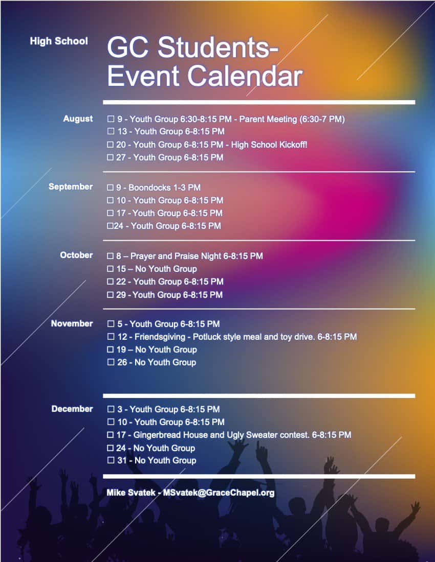 High School calendar